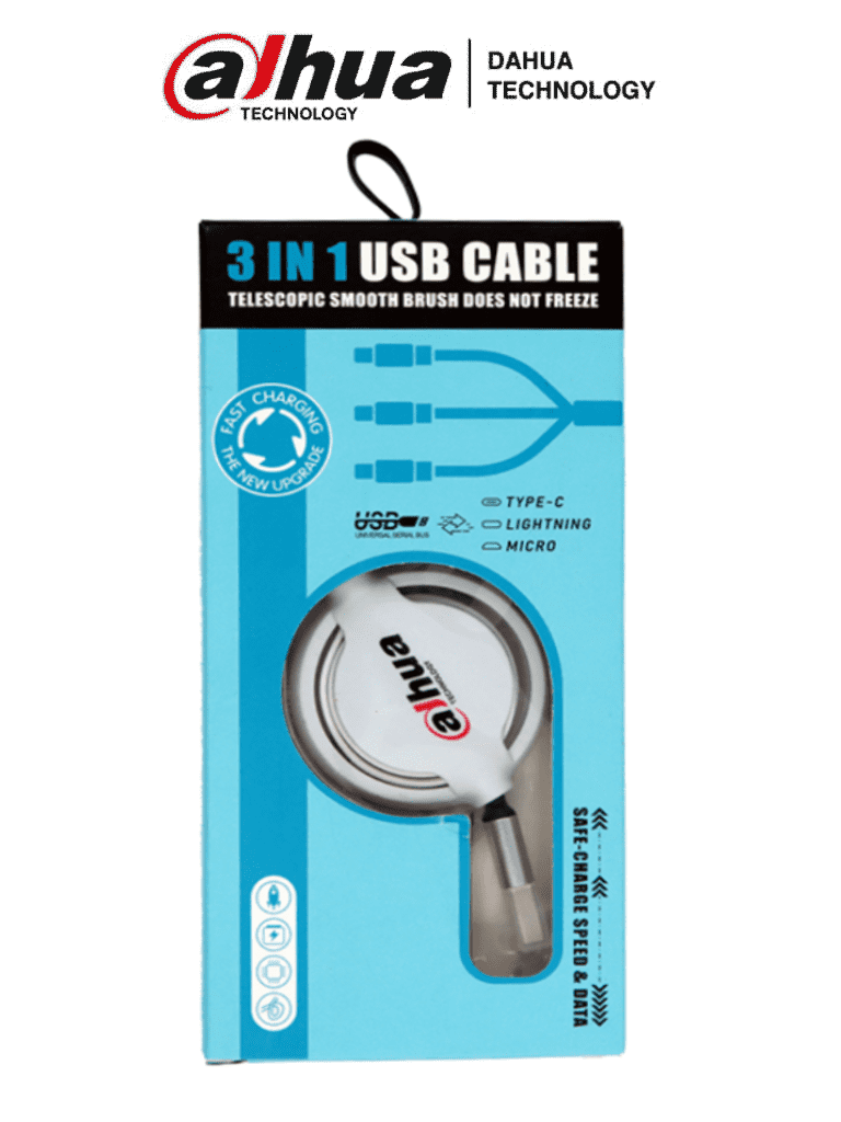 Imagen de DAHUA MATPRO032 - Cable de USB a Multiples Conectores/ Con Logo Dahua/ Promocional