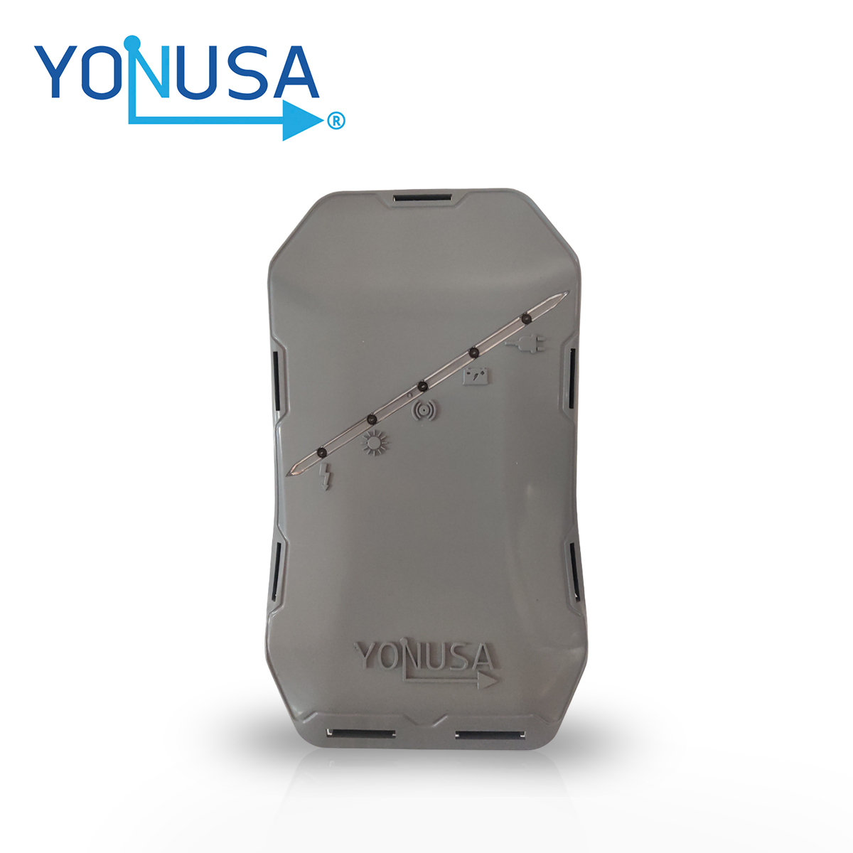 ENERGIZADOR PARA CERCA ELECTRIFICADA HS YONUSA. CUBRE 500 METROS LINEALES O 100 METROS EN 5 LÍNEAS. INCLUYE CONTROL REMOTO (ENCENDIDO / APAGADO). COMPATIBLE CON MÓDULO WIFI YONUSA.