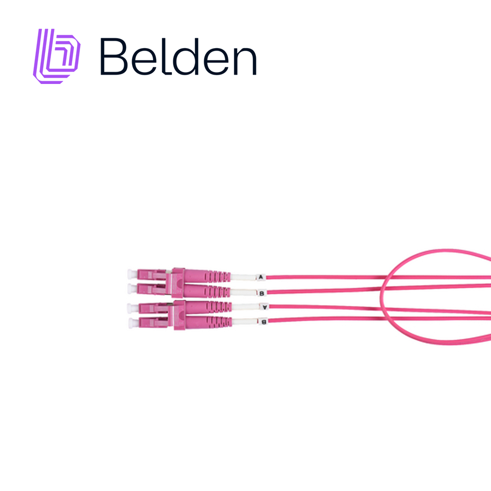 JUMPER DE FIBRA OPTICA BELDEN FP4LDLD006M FORRO PVC COLOR VIOLETA FLAMABILIDAD OFNR RISER TIPO DE FIBRA MULTIMODO OM4 50
