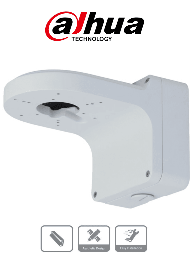 Imagen de DAHUA PFB206W - Brazo de pared para cámaras domo DAHUA / Construído en aleacion de aluminio / Diseño elegante / Color blanco / Capacidad de carga 15Kg /