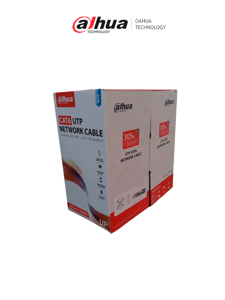 Imagen de DAHUA PFM920I-6UN-C - Bobina de Cable UTP Cat 6 100% Cobre/ Color Azul/ Uso Interior/ 305 Metros/ Ideal para Redes y Video/ Certificado CPR Eca/ Estandares: Q/DXJ 067-2019,EN50575-2014/ Cumple con: IEC 60332-1-2/